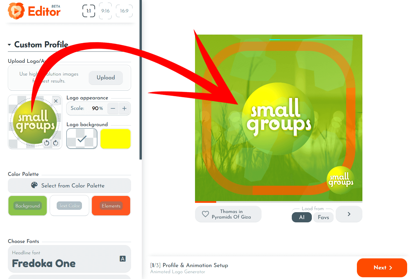 Adding avatar image to videos using RenderLion generator