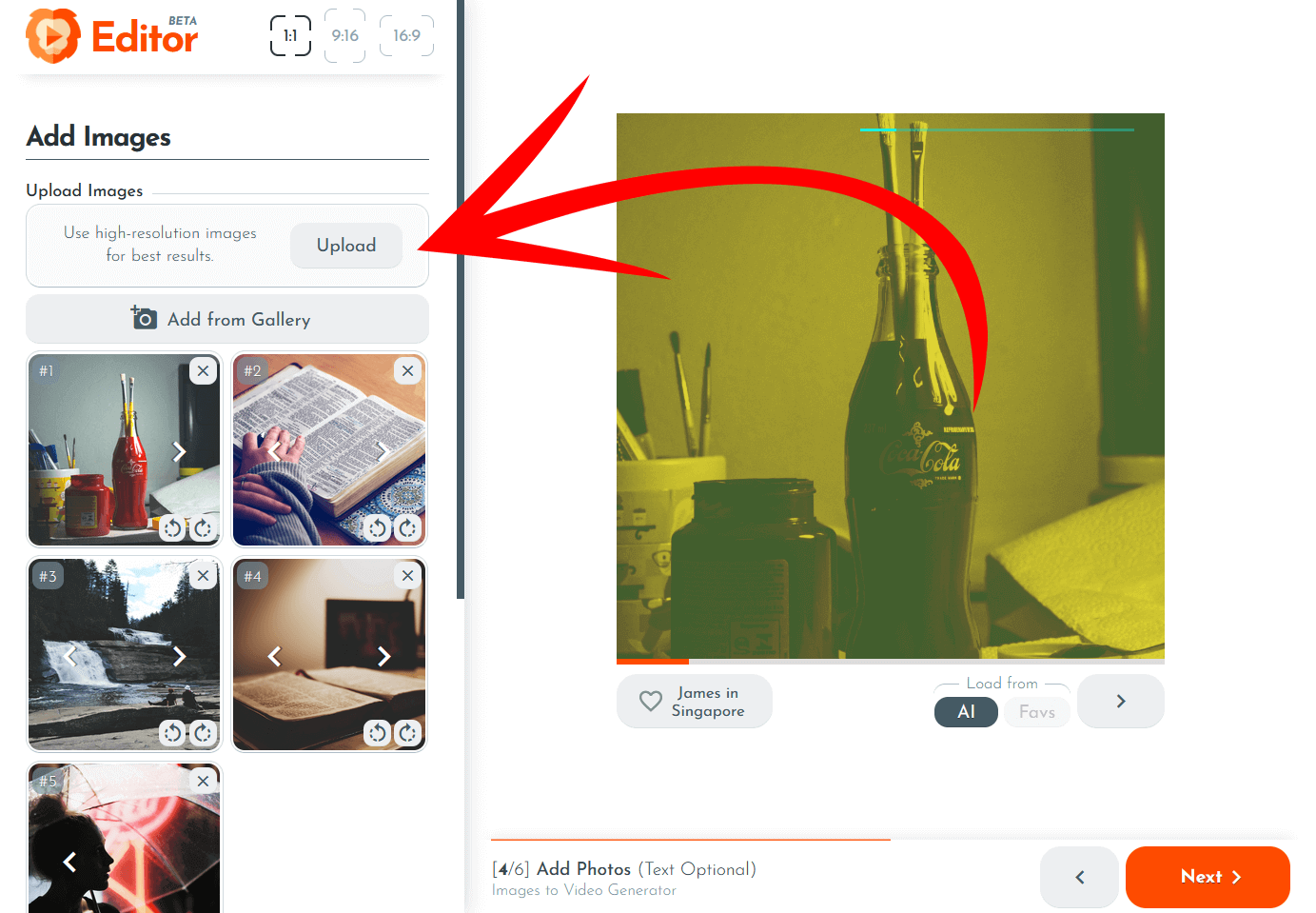Include photos in RenderLion video generator